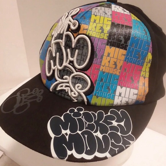 Disney Parks Mickey Mouse Graffiti Baseball Cap Trucker Hat - Picture 12 of 12